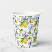 水彩タイルイタリアンレモンパターン 紙コップ (裏面)