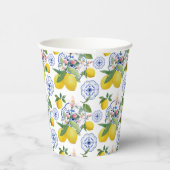 水彩タイルイタリアンレモンパターン 紙コップ (右)