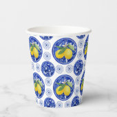 水彩タイルイタリアンレモンパターン 紙コップ (裏面)