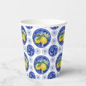 水彩タイルイタリアンレモンパターン 紙コップ (右)
