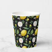 水彩タイルイタリアンレモンパターン 紙コップ (正面)