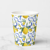 水彩タイルイタリアンレモンパターン 紙コップ (正面)