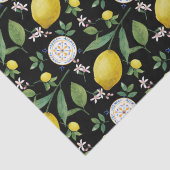 水彩タイルイタリアンレモンパターン 薄葉紙 (詳細)