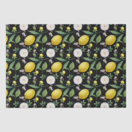 水彩タイルイタリアンレモンパターン 薄葉紙