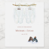 水彩タキシード | ミスターエレガント・アンド・ミスター結婚ズ ワインラベル (シングルラベル)