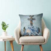 水彩タコといかり航海のビーチ クッション (椅子)