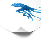 水彩タコのシルエット フォトプリント            (角)