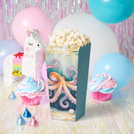 水彩タコの子供の誕生日パーティー フェイバーボックス
