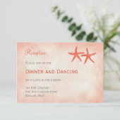 水彩タコウチウェディングレセプションカード コーラル エンクロージャーカード (スタンド正面)