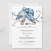 水彩タコオールインワンビーチウェディング 招待状 (裏面)