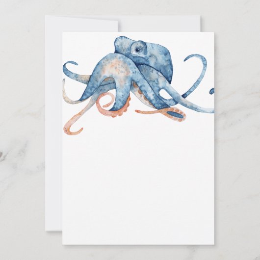 水彩タコシーライフオンホワイトビーチ結婚式 招待状 (裏面)