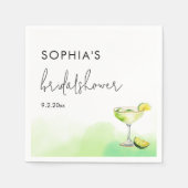 水彩タコス&テキーラのブライズシャワー スタンダードカクテルナプキン (正面)