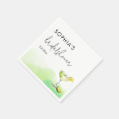 水彩タコス&テキーラのブライズシャワー スタンダードカクテルナプキン (角)