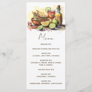 水彩タコフィエスタパーティー。メキシコ料理カフェ メニュー