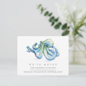 水彩タコ新住宅引越し案内 ポストカード (スタンド正面)