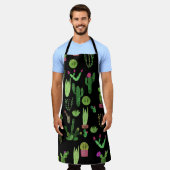 水彩タコ植物シームレスな背景 エプロン (着用した状態)