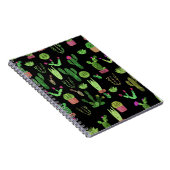 水彩タコ植物シームレスな背景 ノートブック (右側)