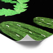 水彩タコ植物シームレスな背景 ポスター (角)