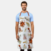 水彩タコ頭足類海動物 エプロン (着用した状態)