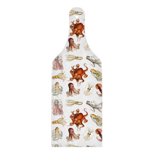 水彩タコ頭足類海動物 カッティングボード (正面)