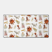 水彩タコ頭足類海動物 デスクマット (正面)