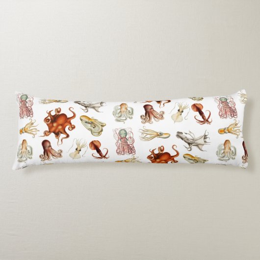 水彩タコ頭足類海動物 ボディピロー (正面)