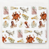 水彩タコ頭足類海動物 マウスパッド (正面)