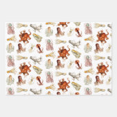 水彩タコ頭足類海動物 ラッピングペーパーシート (正面)