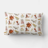 水彩タコ頭足類海動物 ランバークッション (正面)