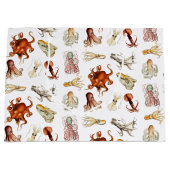 水彩タコ頭足類海動物 ラージペーパーバッグ (正面)