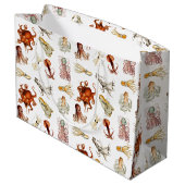 水彩タコ頭足類海動物 ラージペーパーバッグ (裏面アングル)