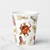 水彩タコ頭足類海動物 紙コップ (裏面)