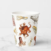 水彩タコ頭足類海動物 紙コップ (正面)