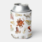 水彩タコ頭足類海動物 缶クーラー (缶正面)