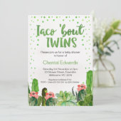 水彩タコ'Boutツインズフィエスタベイビーシャワー 招待状 (スタンド正面)