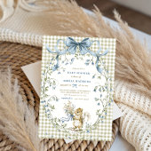 水彩タッチのサギングハムクマの赤ちゃんシャワー 招待状