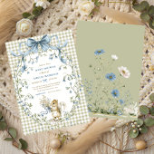 水彩タッチのサギングハムクマの赤ちゃんシャワー 招待状