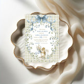 水彩タッチのサギングハムクマの赤ちゃんシャワー 招待状