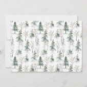 水彩タッチのモダンな松の木のクリスマス ホリデーパーティー 招待状 (裏面)