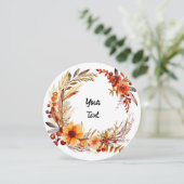 水彩タッチの感謝祭フレーム シーズンカード (スタンド正面)