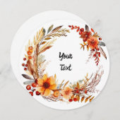 水彩タッチの感謝祭フレーム シーズンカード (正面/裏面)