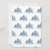 水彩タッチの松の木がおしゃれなクリスマスパーティ 招待状 (裏面)