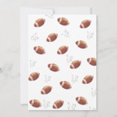 水彩タッチダウンアメリカンフットボールベイビーシャワー 招待状 (裏面)