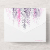 水彩タンポポインディゴピンクパープル食事 RSVP オールインワン招待状 (裏面)