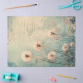 水彩タンポポ毛羽のデコページ 薄葉紙 (クラフト)