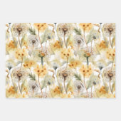 水彩タンポポ秋のフローラプレゼント ラッピングペーパーシート (正面3)