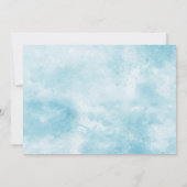 水彩タンポポ飛行機で飛び去る誕生日 招待状 (裏面)