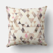 水彩タンモチャクリームピンク三角形パターン クッション (裏面)