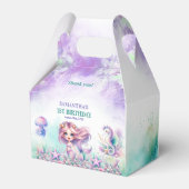 水彩ターコイズとパープルマーメイド誕生日 フェイバーボックス (裏面サイド)