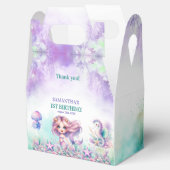 水彩ターコイズとパープルマーメイド誕生日 フェイバーボックス (オープン)